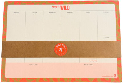 Wild Star Wochenplaner | Leopardendesign cognac orange