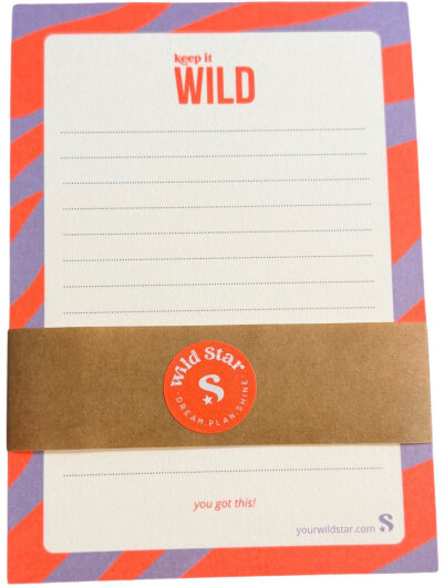 Wild Star Notizblock | Tigerdesign lila orange
