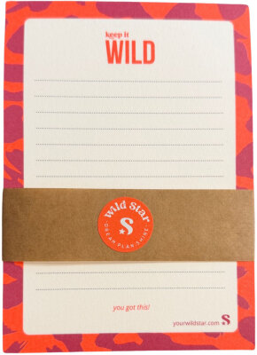 Wild Star Notizblock | Leopardendesign magenta orange