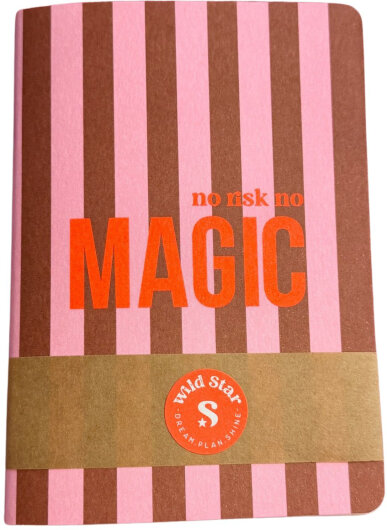 Wild Star Notizbuch "MAGIC" A6 | Streifen magenta rosa
