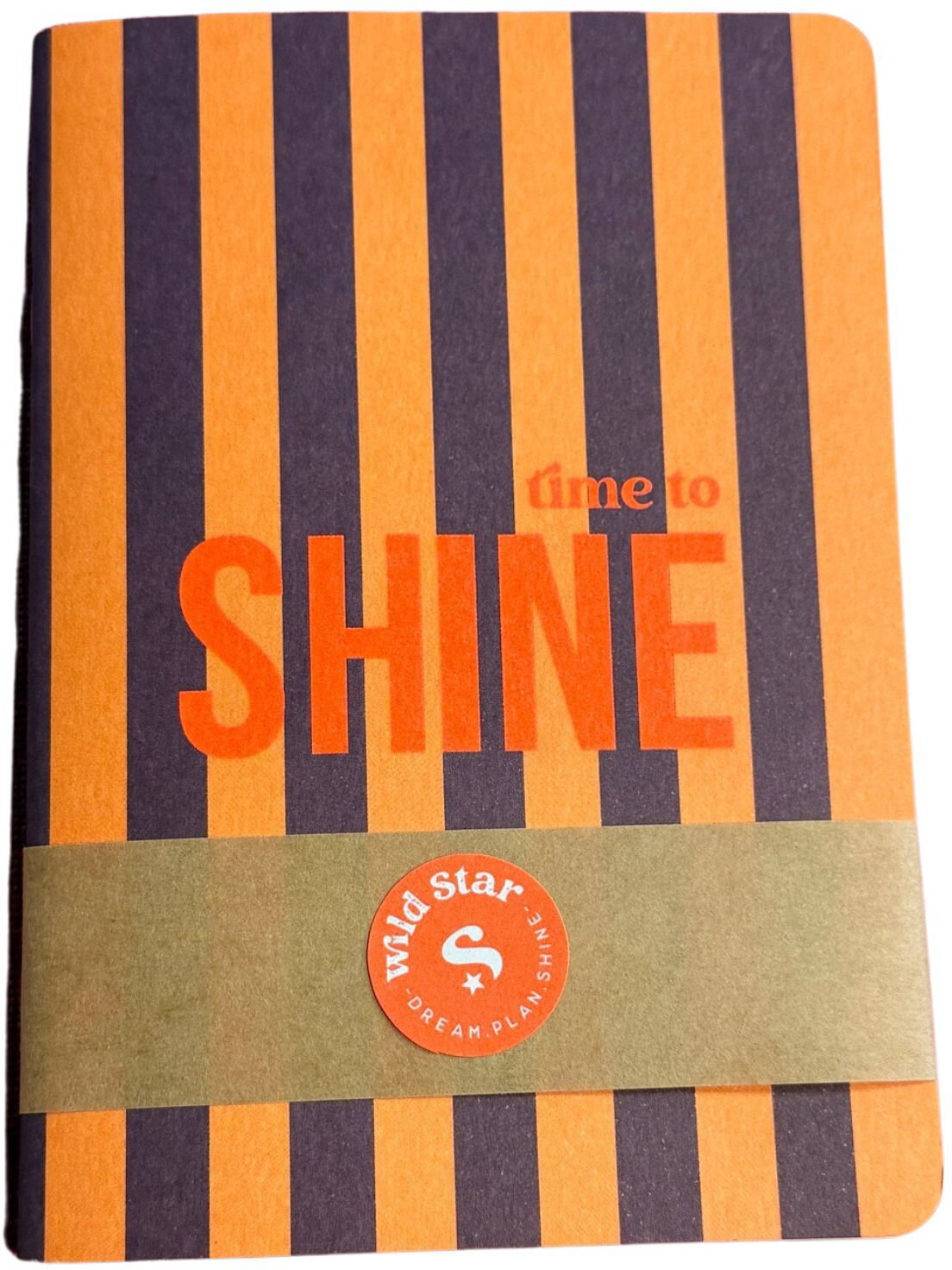 Wild Star Notizbuch "SHINE" A6 | Streifen orange lila