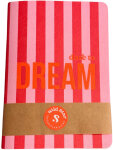 Wild Star Notizbuch "DREAM" A6 | Streifen rosa rot