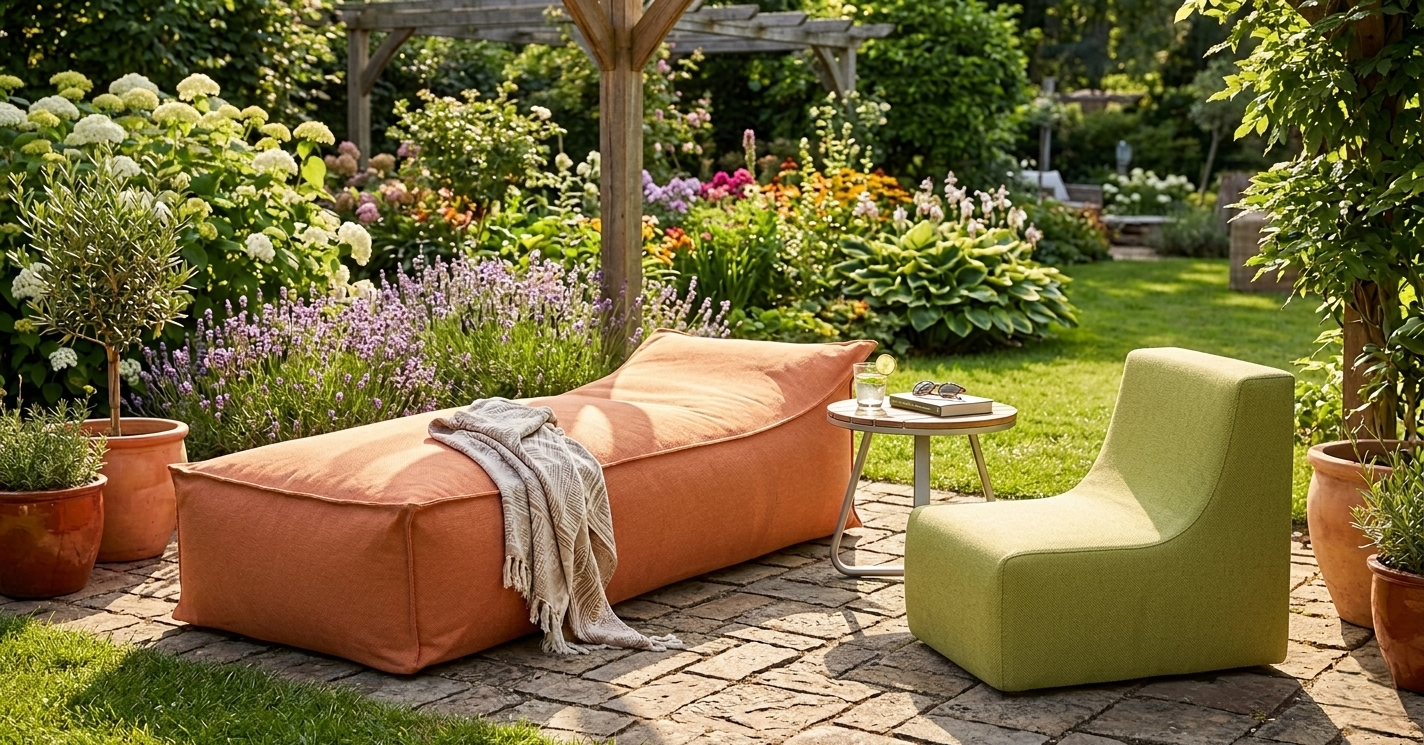 H.O.C.K. Darleen Outdoor Daybed ca. 200x90x40cm (Rückenhöhe ca. 65cm) SAZU Orange
