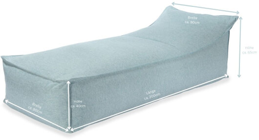 H.O.C.K. Darleen Outdoor Daybed ca. 200x90x40cm (Rückenhöhe ca. 65cm) SAZU Aqua-Türkis