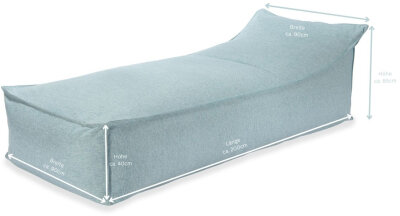 H.O.C.K. Darleen Outdoor Daybed ca. 200x90x40cm (Rückenhöhe ca. 65cm) SAZU Aqua-Türkis