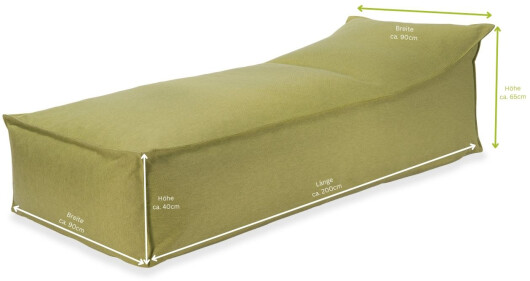 H.O.C.K. Darleen Outdoor Daybed ca. 200x90x40cm (Rückenhöhe ca. 65cm) SAZU Lime-Green