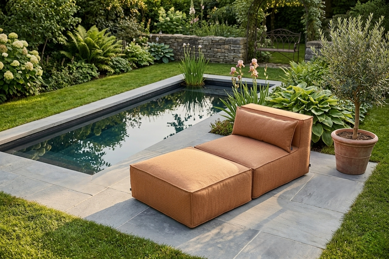H.O.C.K. Zola Outdoor Lounge Sessel ca. 105x95x35cm (Rückenhöhe ca. 70 cm) SAZU Orange