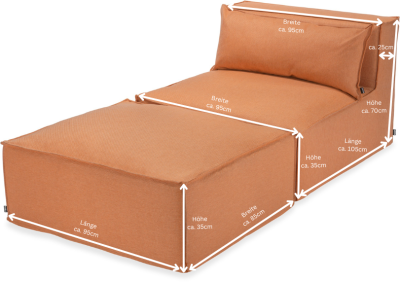 H.O.C.K. Zola Outdoor Lounge Sessel ca. 105x95x35cm (Rückenhöhe ca. 70 cm) SAZU Orange