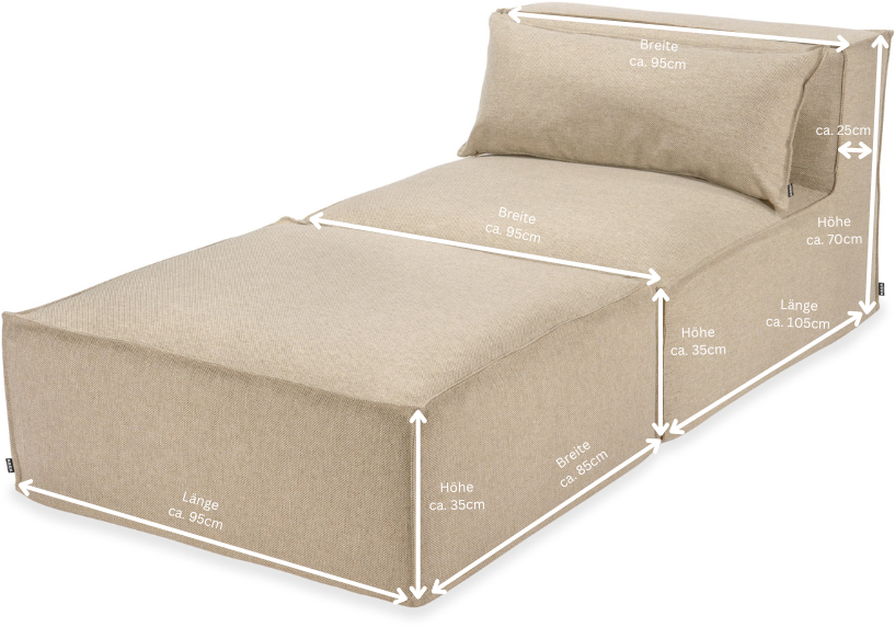H.O.C.K. Zola Outdoor Lounge Sessel ca. 105x95x35cm (Rückenhöhe ca. 70 cm) SAZU Beige-Taupe