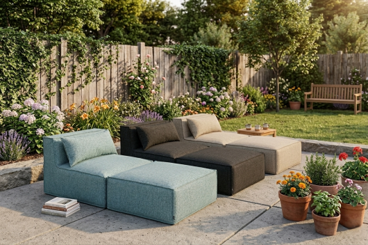 H.O.C.K. Zola Outdoor Lounge Sessel ca. 105x95x35cm (Rückenhöhe ca. 70 cm) SAZU Anthrazit-Schwarz