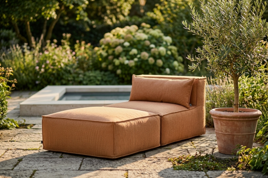 H.O.C.K. Zola Outdoor Hocker Fussteil ca. 95x85x35cm SAZU Orange