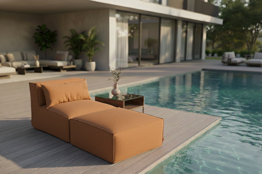 H.O.C.K. Zola Outdoor Hocker Fussteil ca. 95x85x35cm SAZU Orange