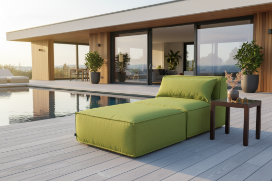 H.O.C.K. Zola Outdoor Hocker Fussteil ca. 95x85x35cm SAZU Lime-Green