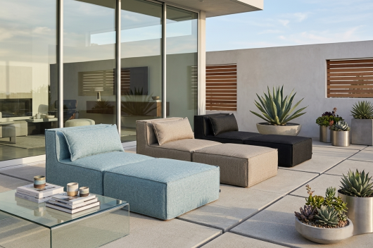 H.O.C.K. Zola Outdoor Hocker Fussteil ca. 95x85x35cm SAZU Anthrazit-Schwarz