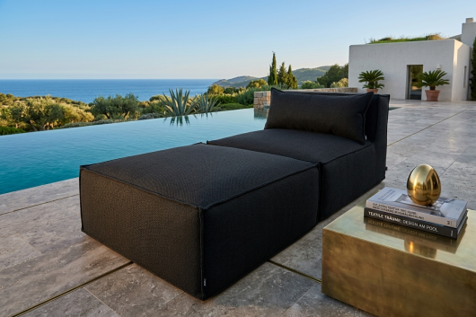 H.O.C.K. Zola Outdoor Hocker Fussteil ca. 95x85x35cm SAZU Anthrazit-Schwarz