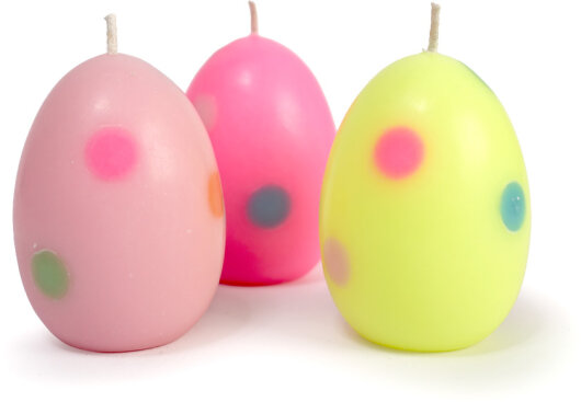 NTG Kerze Osterset 3 Ei-Kerzen | rosa, neon-pink, neon-gelb