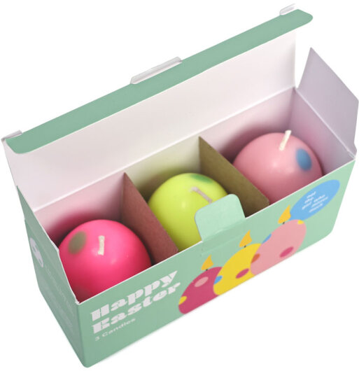 NTG Kerze Osterset 3 Ei-Kerzen | rosa, neon-pink, neon-gelb