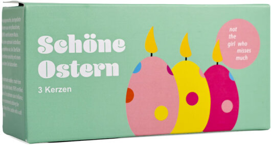 NTG Kerze Osterset 3 Ei-Kerzen | rosa, neon-pink, neon-gelb