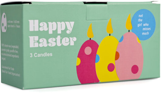 NTG Kerze Osterset 3 Ei-Kerzen | rosa, neon-pink, neon-gelb