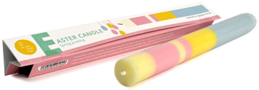 NTG Kerze Osterkerze "Ein Frühlingsgruß" blau, gelb, rosa