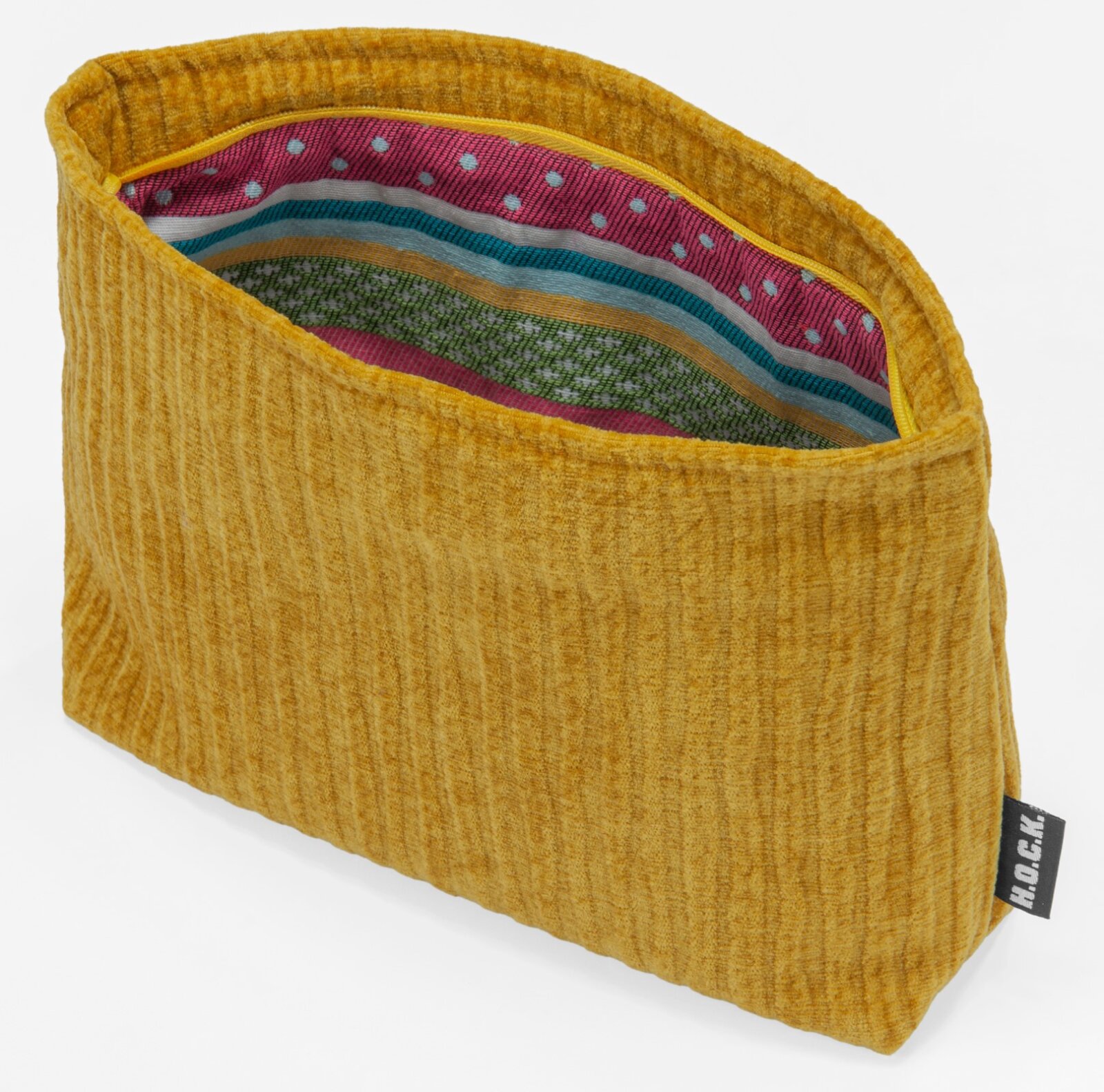 H.O.C.K. Kosmetiktasche COSIMA Kulturbeutel schmaler Cord Jonny maisgelb