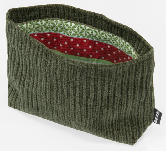 H.O.C.K. Kosmetiktasche COSIMA Kulturbeutel schmaler Cord Jonny olive