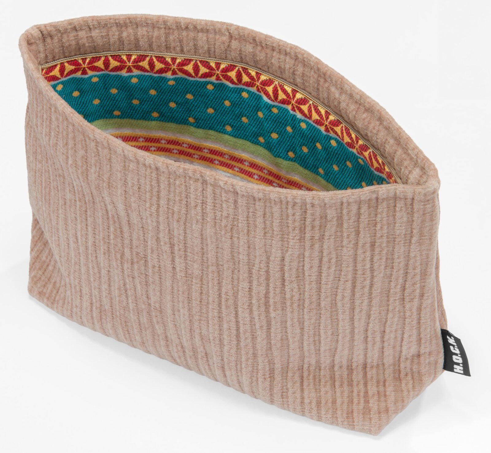 H.O.C.K. Kosmetiktasche COSIMA Kulturbeutel schmaler Cord Jonny rosa-powder