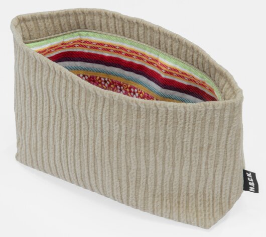 H.O.C.K. Kosmetiktasche COSIMA Kulturbeutel schmaler Cord Jonny taupe