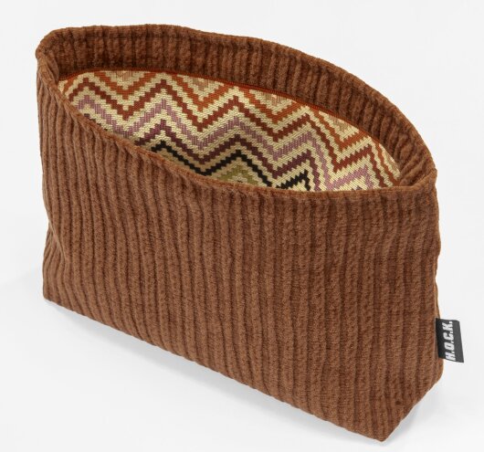 H.O.C.K. Kosmetiktasche COSIMA Kulturbeutel schmaler Cord Jonny umbra kastanie