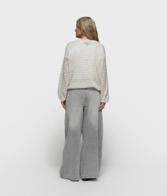 N.Y.A. | 10Days Hose mit weitem Bein grau denim mit Gürtel