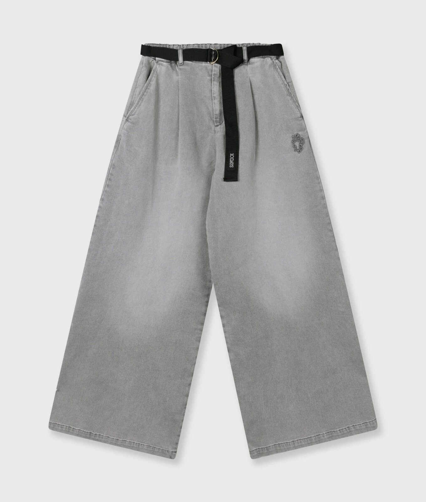 N.Y.A. | 10Days Hose mit weitem Bein grau denim mit Gürtel S