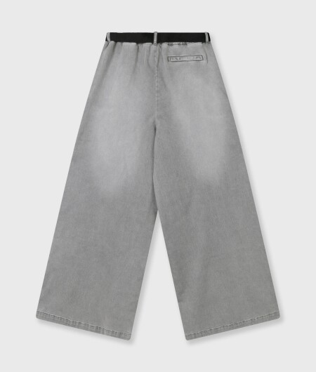 N.Y.A. | 10Days Hose mit weitem Bein grau denim mit Gürtel S
