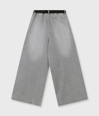 N.Y.A. | 10Days Hose mit weitem Bein grau denim mit Gürtel XSS