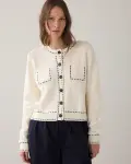N.Y.A. | Summum Kurze Strickjacke Ecru M