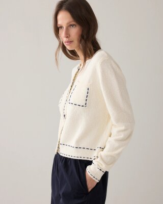 N.Y.A. | Summum Kurze Strickjacke Ecru XL