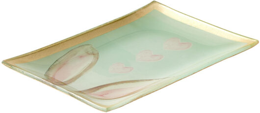 GIFTY Glasteller eckig M / Hasenohren - hellgrün ca. 10x0,8x14,2cm