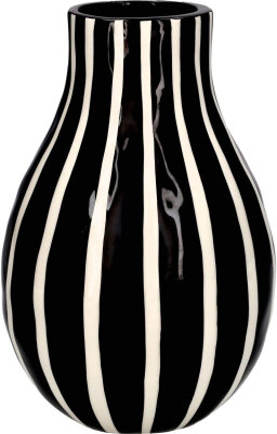 GIFTY Vase Blumenvase gestreift schwarz weiß...