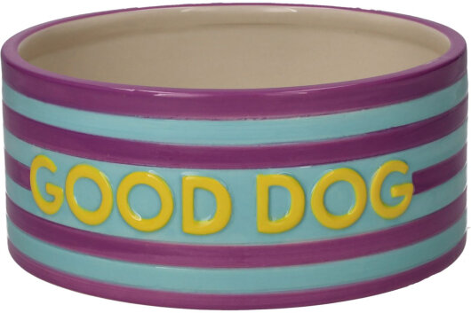 GIFTY Futternapf lila blau "Good Dog" M ca. 20x20x9cm Steingut