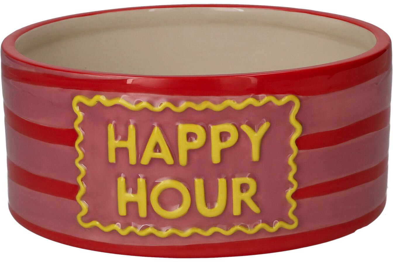 GIFTY Futternapf rosa "Happy Hour" M ca. 20x20x9cm Steingut