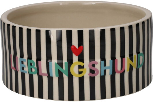 GIFTY Futternapf schwarz weiß "Lieblingshund" M ca. 20x20x9cm Steingut