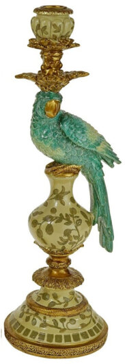 WV Kerzenhalter Papagei türkis (links) 14x13x39,5cm