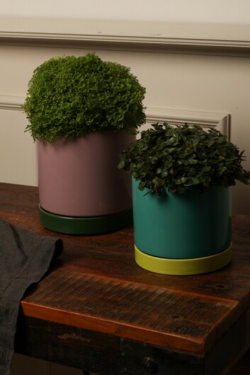 EJA Blumentopf groß rosa grün orange 18xø18cm