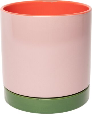 EJA Blumentopf mittel rosa grün orange 15xø15cm