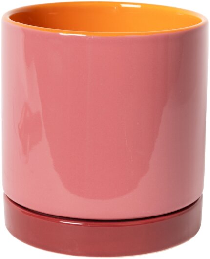 EJA Blumentopf mittel rosa orange maroon 15xø15cm