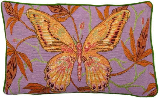 EJA Dekokissen Wendekissen Schmetterling lila mit Keder 50x30cm