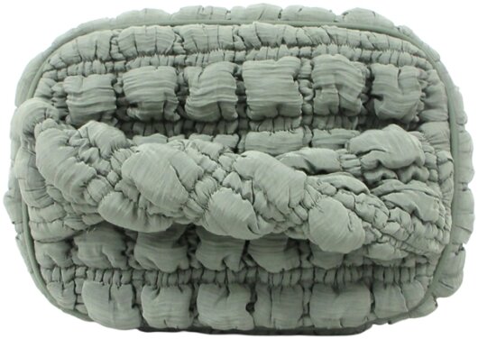 EJA Kosemtiktasche mit Griff dunkelgrün gesteppt groß ca. 21x14x14cm