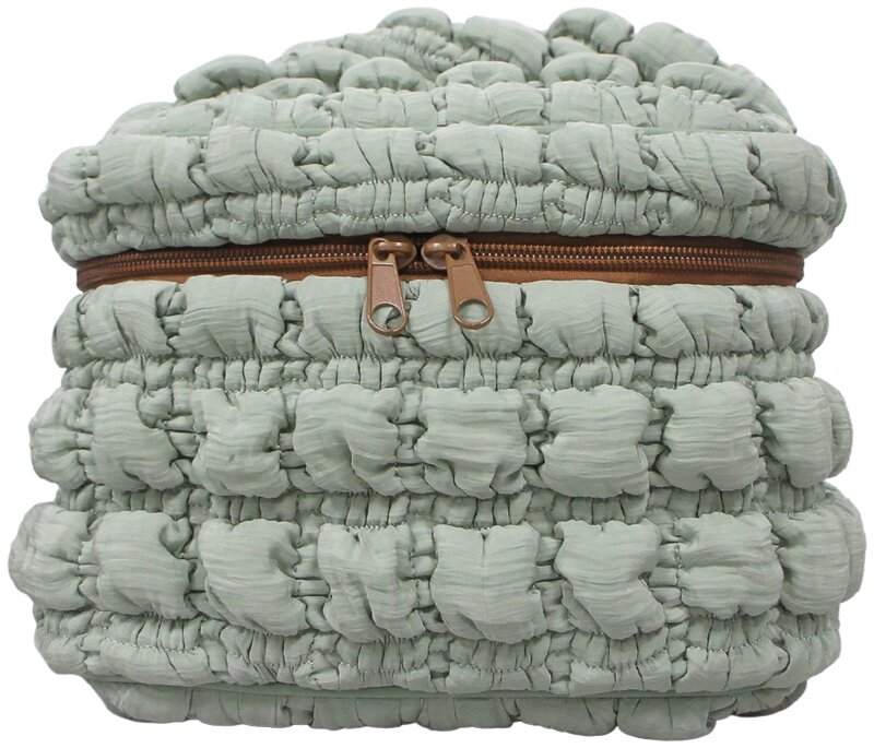 EJA Kosemtiktasche mit Griff mintgrün gesteppt groß ca. 21x14x14cm