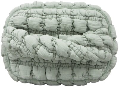 EJA Kosemtiktasche mit Griff mintgrün gesteppt groß ca. 21x14x14cm