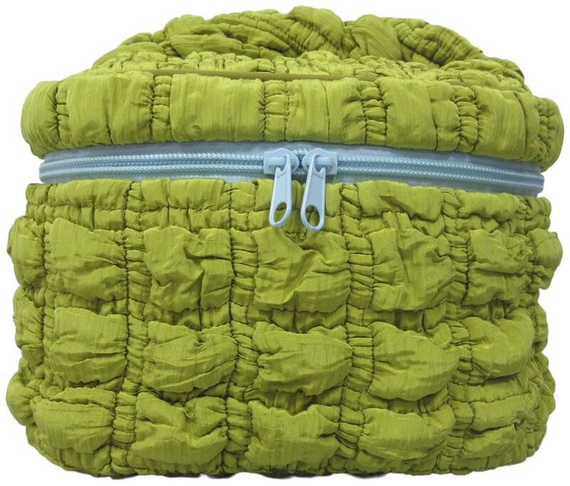 EJA Kosemtiktasche mit Griff lime gelb gesteppt groß ca. 21x14x14cm