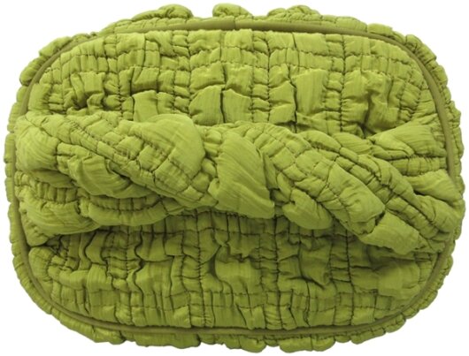 EJA Kosemtiktasche mit Griff lime gelb gesteppt groß ca. 21x14x14cm